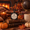 Leather Bound 6 oz reed diffuser with leather, tobacco leaf, amber, bergamot, and clove fragrance