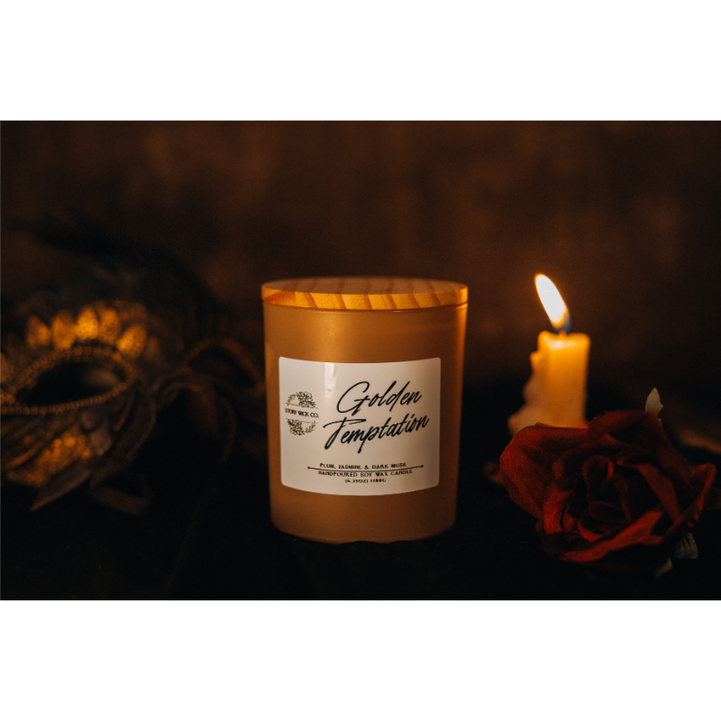 Golden Temptation Candle - Amber & Musk Scented Candle | Story Wick Co